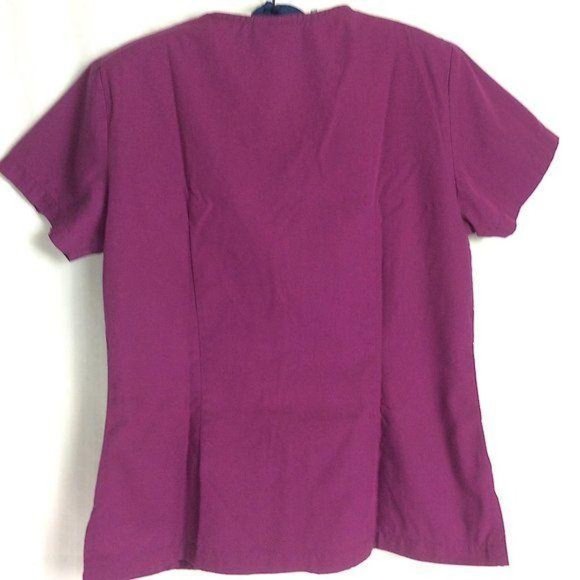 4/$25 Reina Scrub Top Magenta Short Sleeve V Neck Womens Size XS - Picture 5 of 7